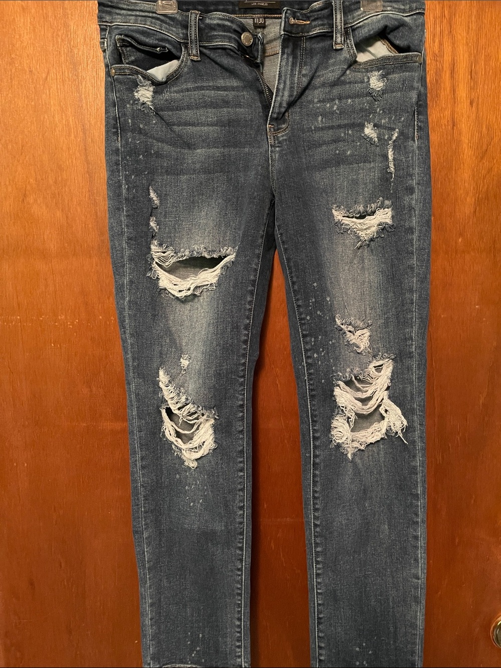 Judy Blue Ripped Boyfriend Jeans in Dark Blue